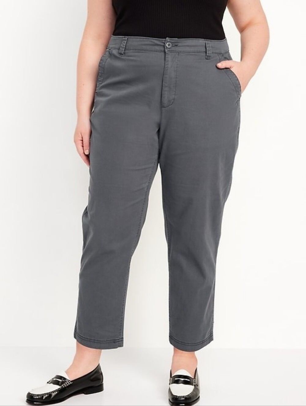 Old Navy High Rise OG Chino Pants Darkroom Gray size Large